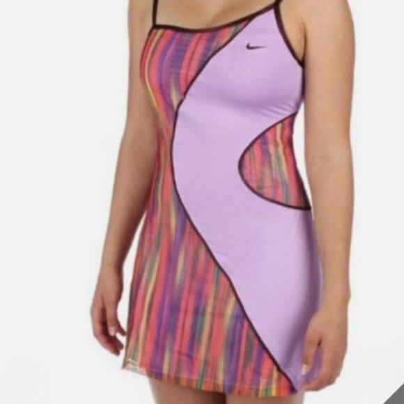 NIKE MARIA SHARAPOVA RAINBOW GORGEOUS TENNIS DRESS MULTI VIOLET NEW BNWT MEDIUM - Picture 1 of 11